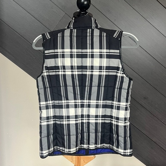 Lauren‎ Ralph Lauren Plaid Puffer Vest with Faux Leather Trim - Picture 4 of 6